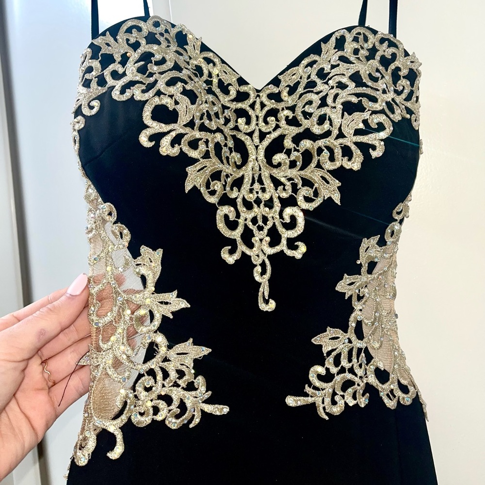 Black Strapless Prom Dress